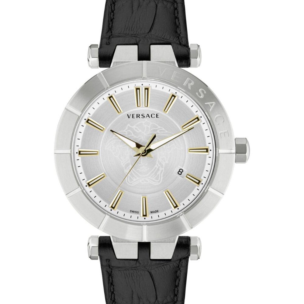 Versace Men's 43mm Black Strap Watch! New with box - Picture 1 of 4
